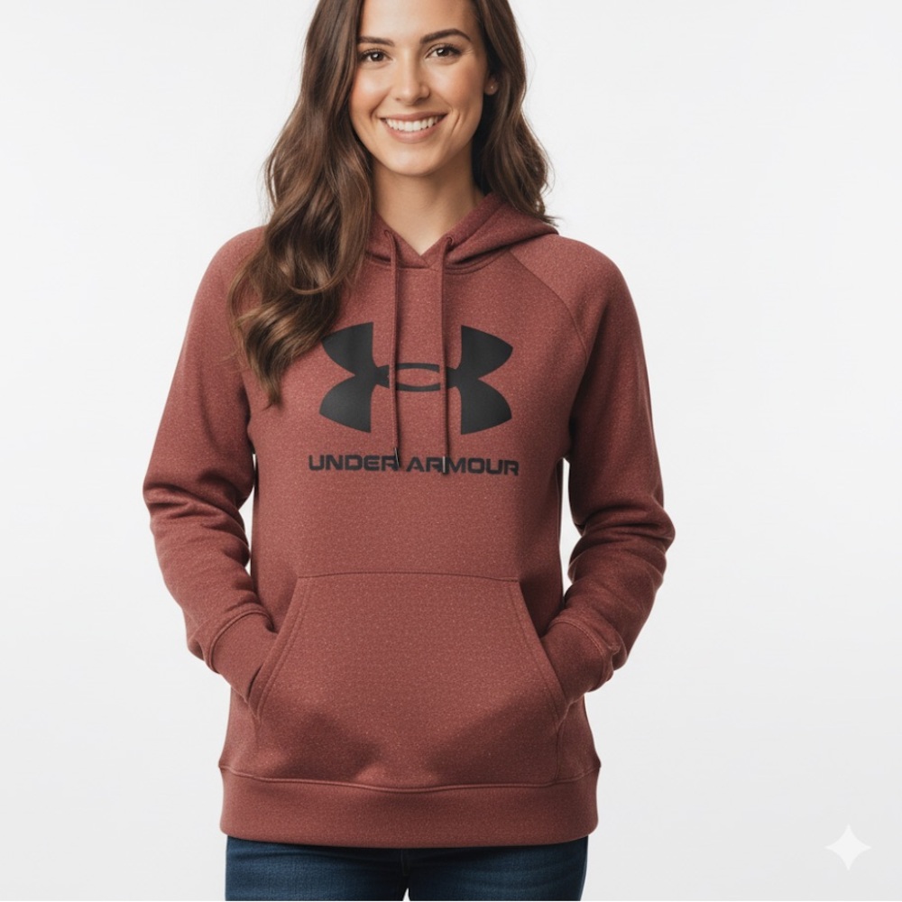 Under Armour Maroon Red Hooded Sweatshirt- medium